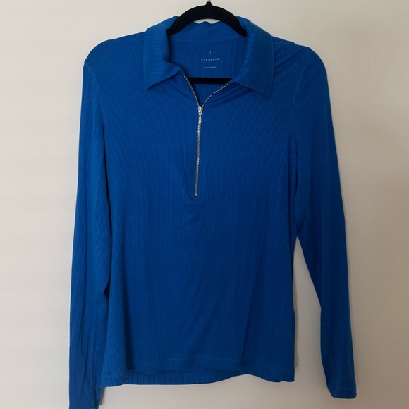 EVERLANE • ribbed polo quarter zip - Picture 4 of 7